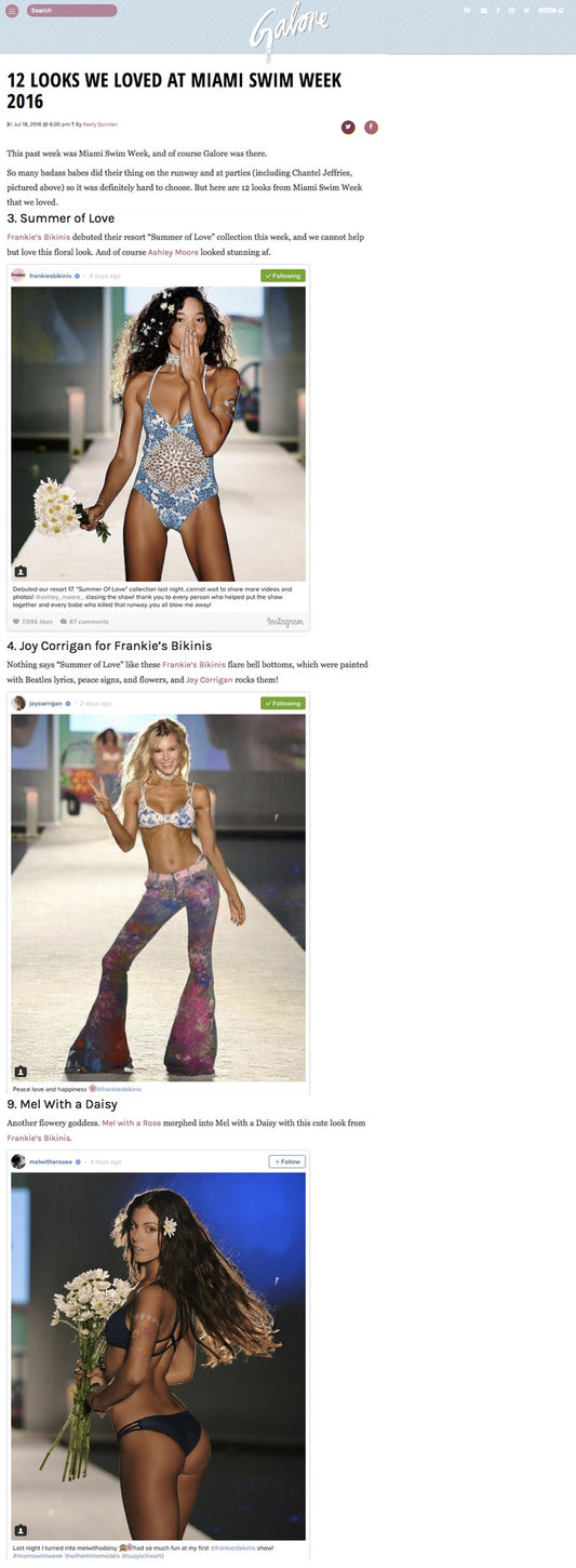 Frankies Bikinis Resort 2017 Fashion Show Featured on GaloreMag.com