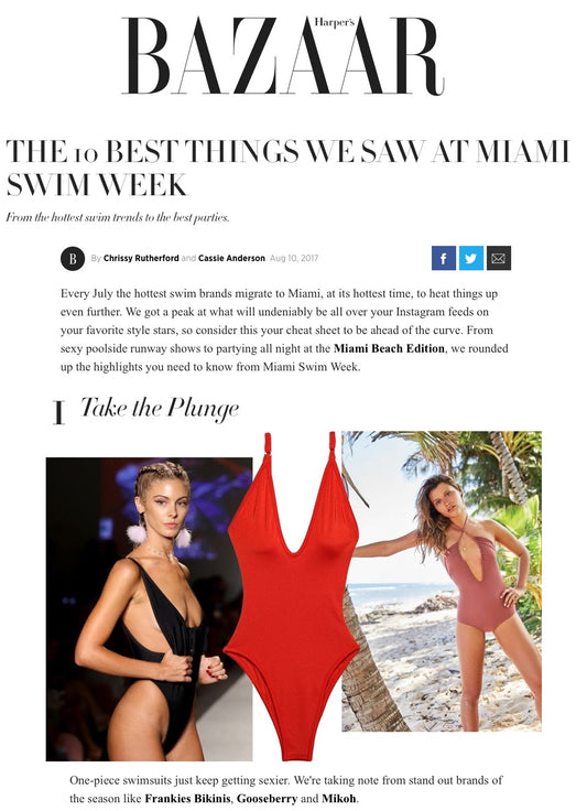 Harper's Bazaar Features Frankies Bikinis from Miami Swim Week