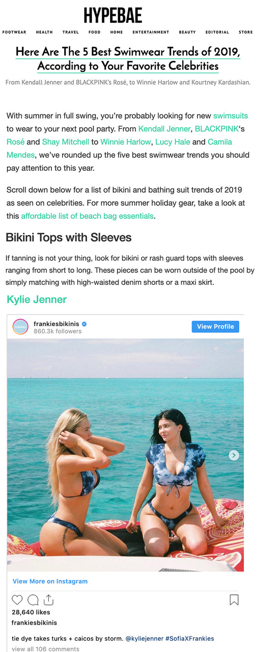 Frankies Bikinis Listed Among Best Swimwear Trends of 2019