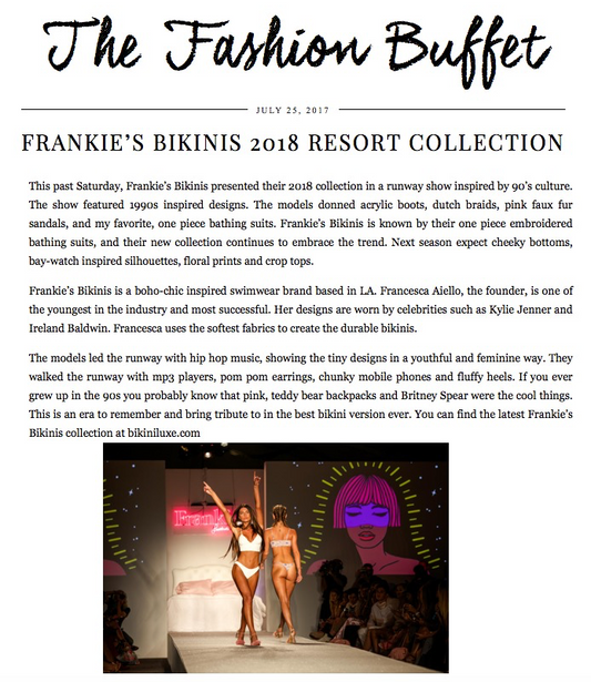 The Fashion Buffet Features Frankies Bikinis 2018 Resort Collection