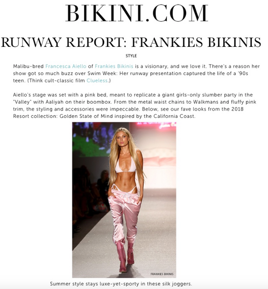 Frankies Bikinis Runway Feature on Bikini.com