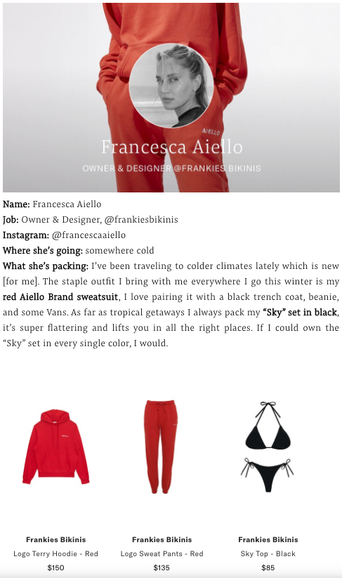 Aiello Sweatsuit Sky Bikini