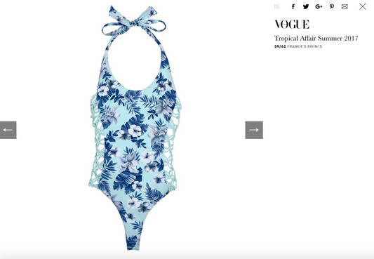 Vogue Italia Features Frankies Bikinis Camilla One Piece