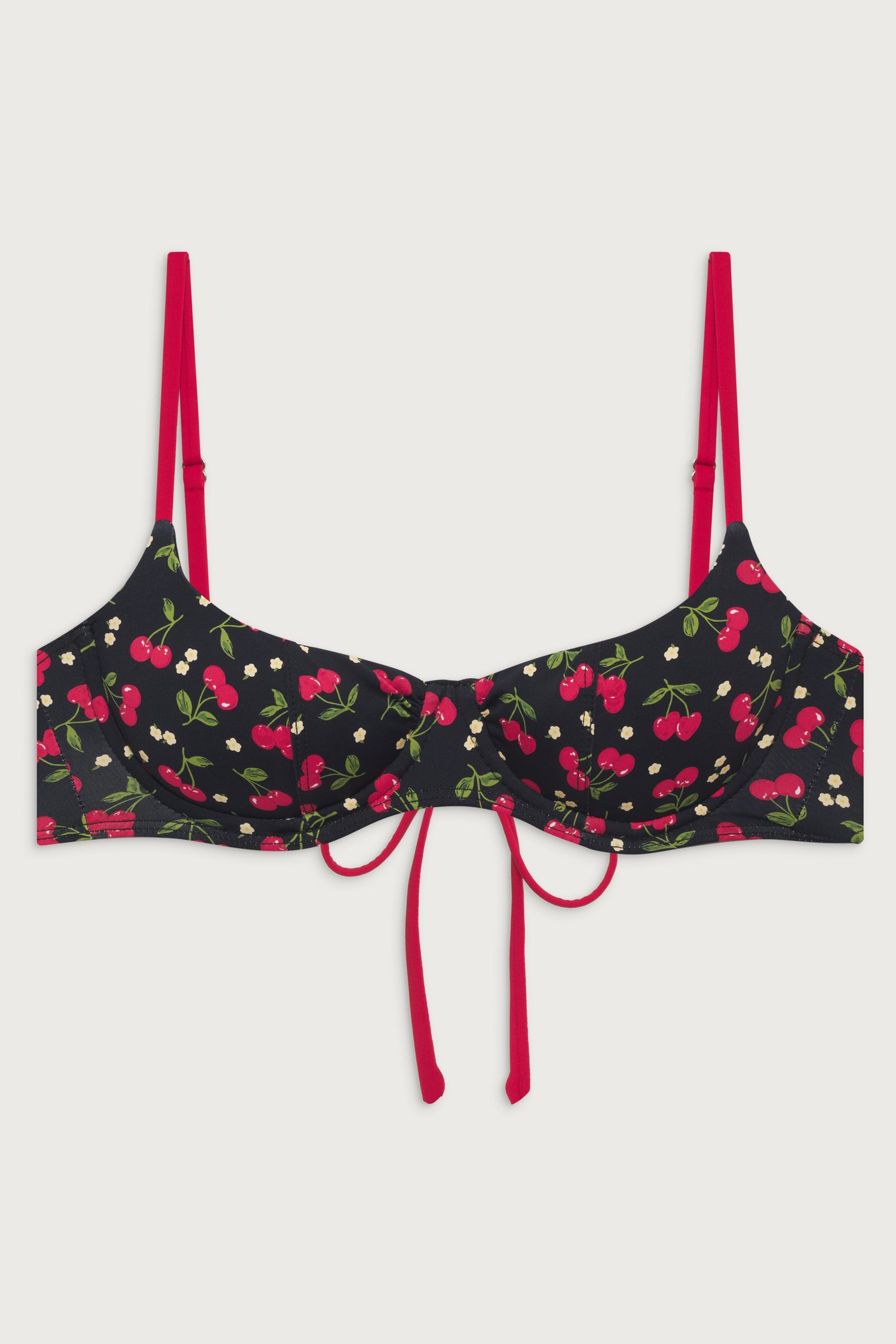 Cola Underwire Balconette Bikini Top  Cherry Hearts