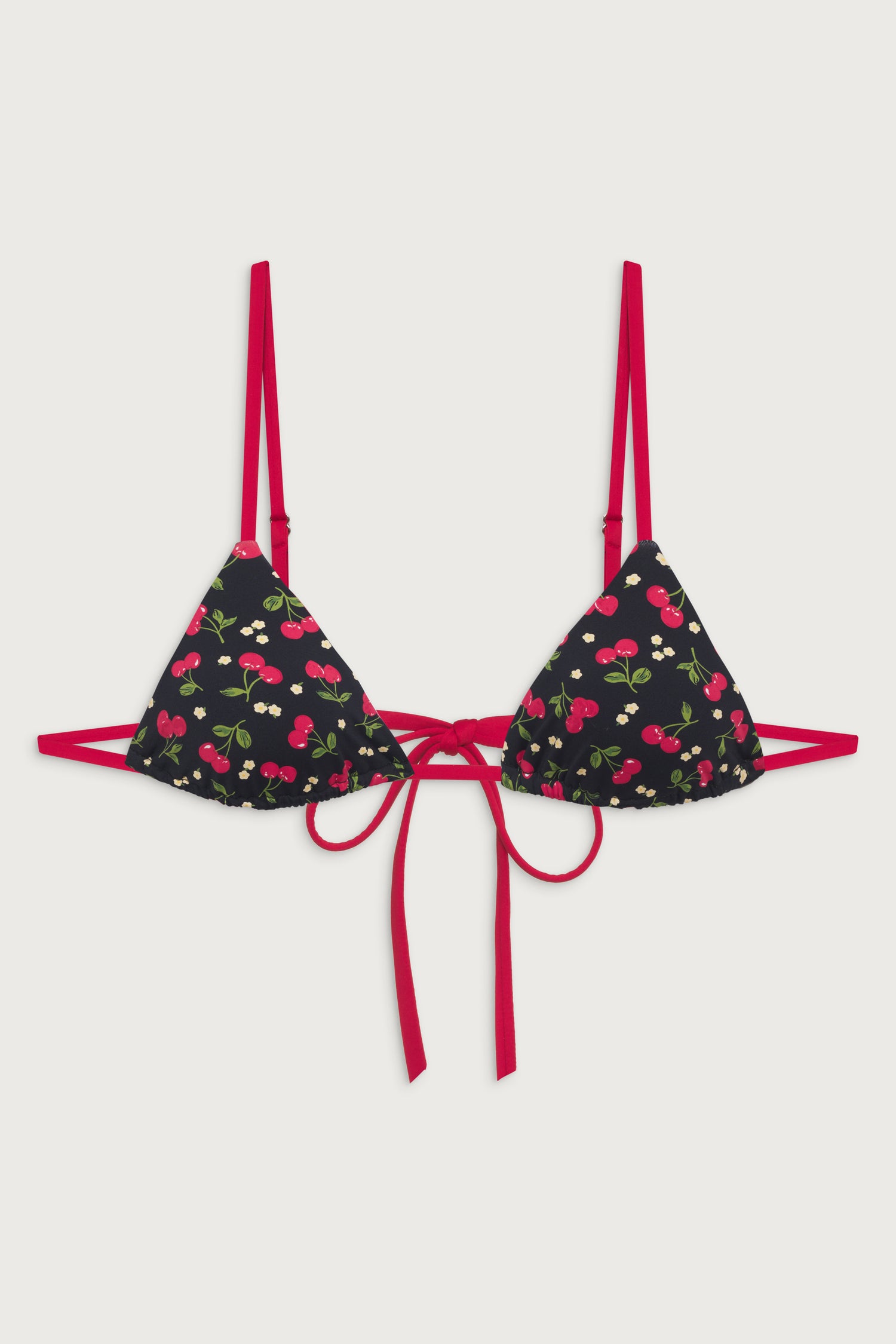 Lumia Triangle Bralette Bikini Top  Cherry Hearts
