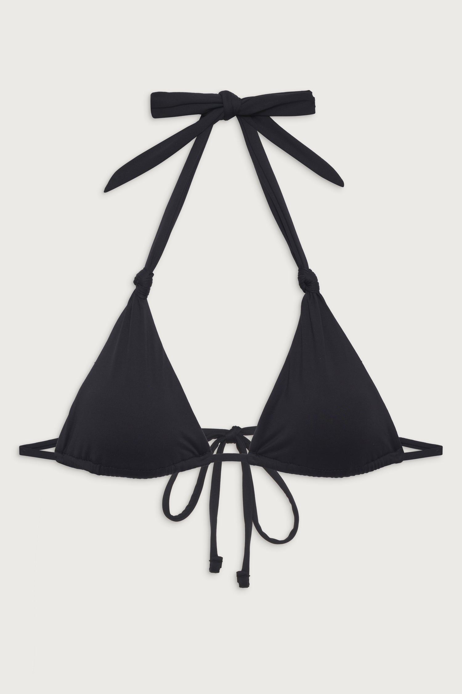 Kealy Triangle Halter Bikini Top - Black