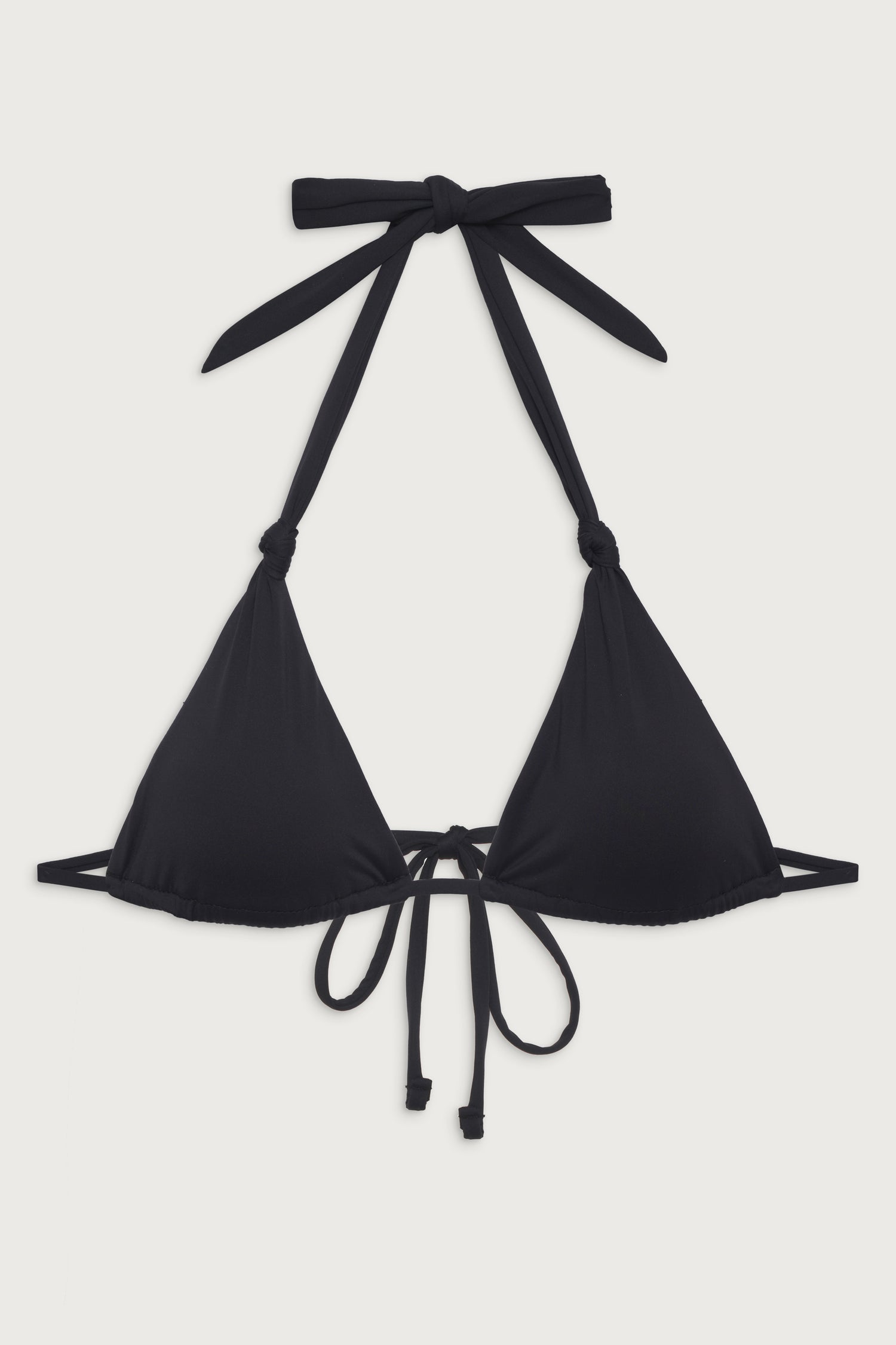 Kealy Triangle Halter Bikini Top  Black