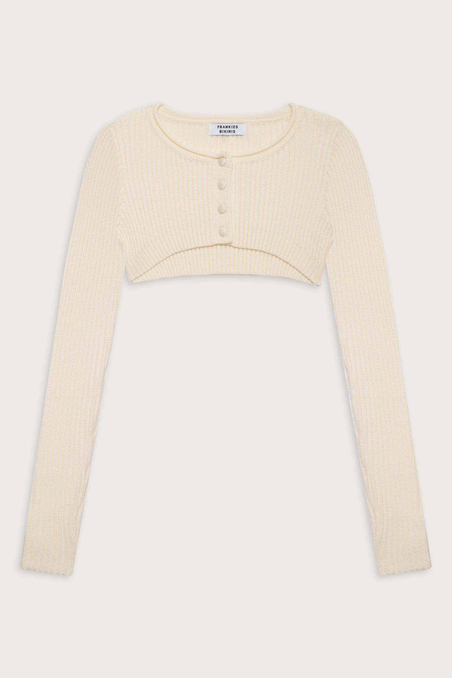 Nila Ribbed Cloud Knit Shrug  Porcelain