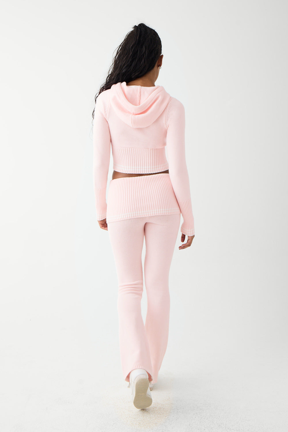 Aimee Cloud Knit Flare Pant Rosebud Pink - Main Image