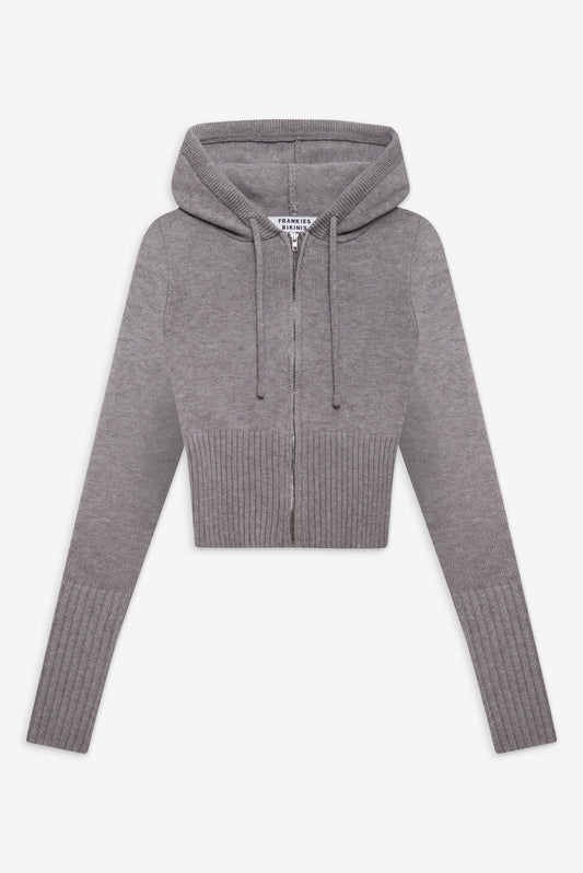 Aimee cloud knit zip up hoodie rain cloud by Frankies Bikinis