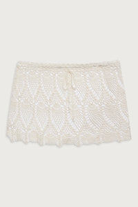 Capri Crochet Mini Skirt - White