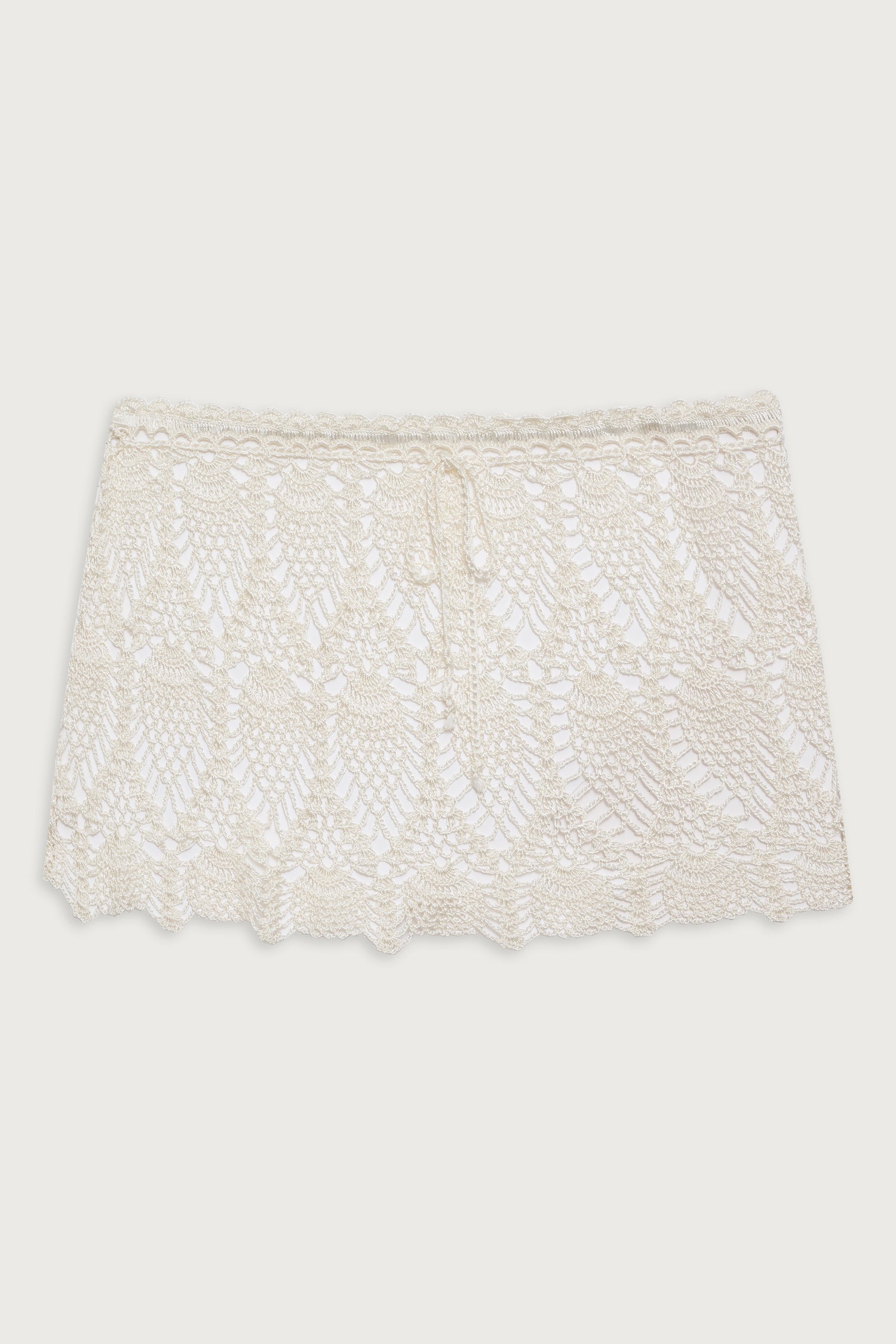 Capri Crochet Mini Skirt - White