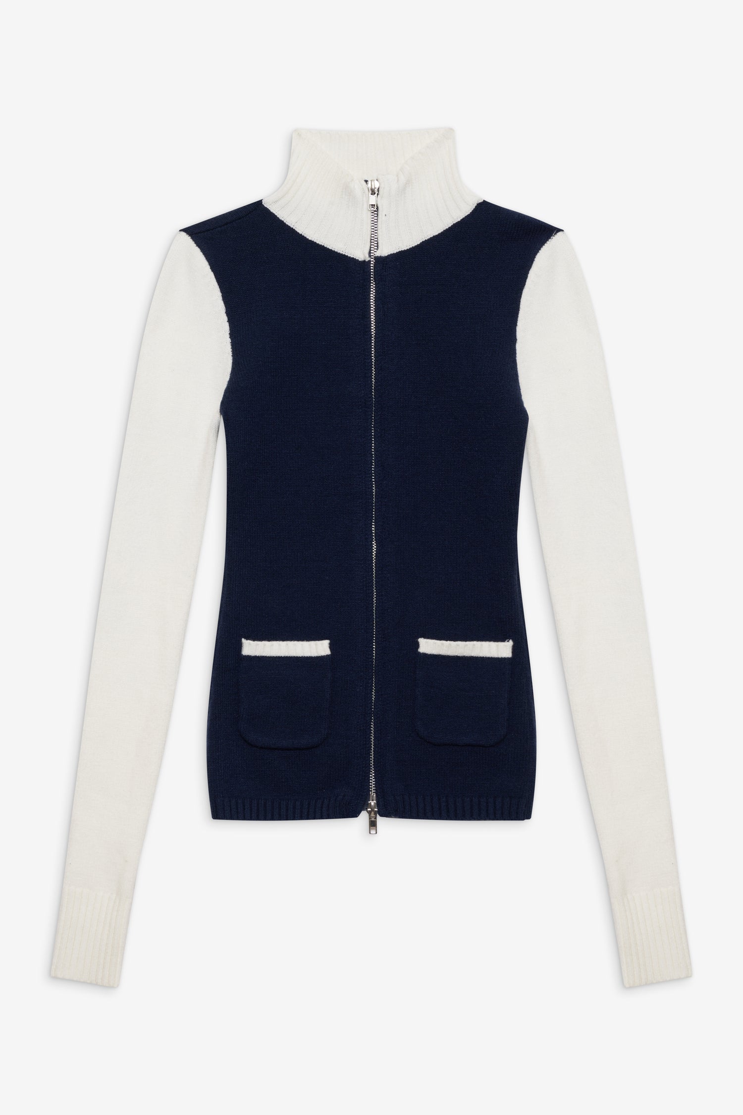 Carter Zip Up Knit Sweater  Starlight
