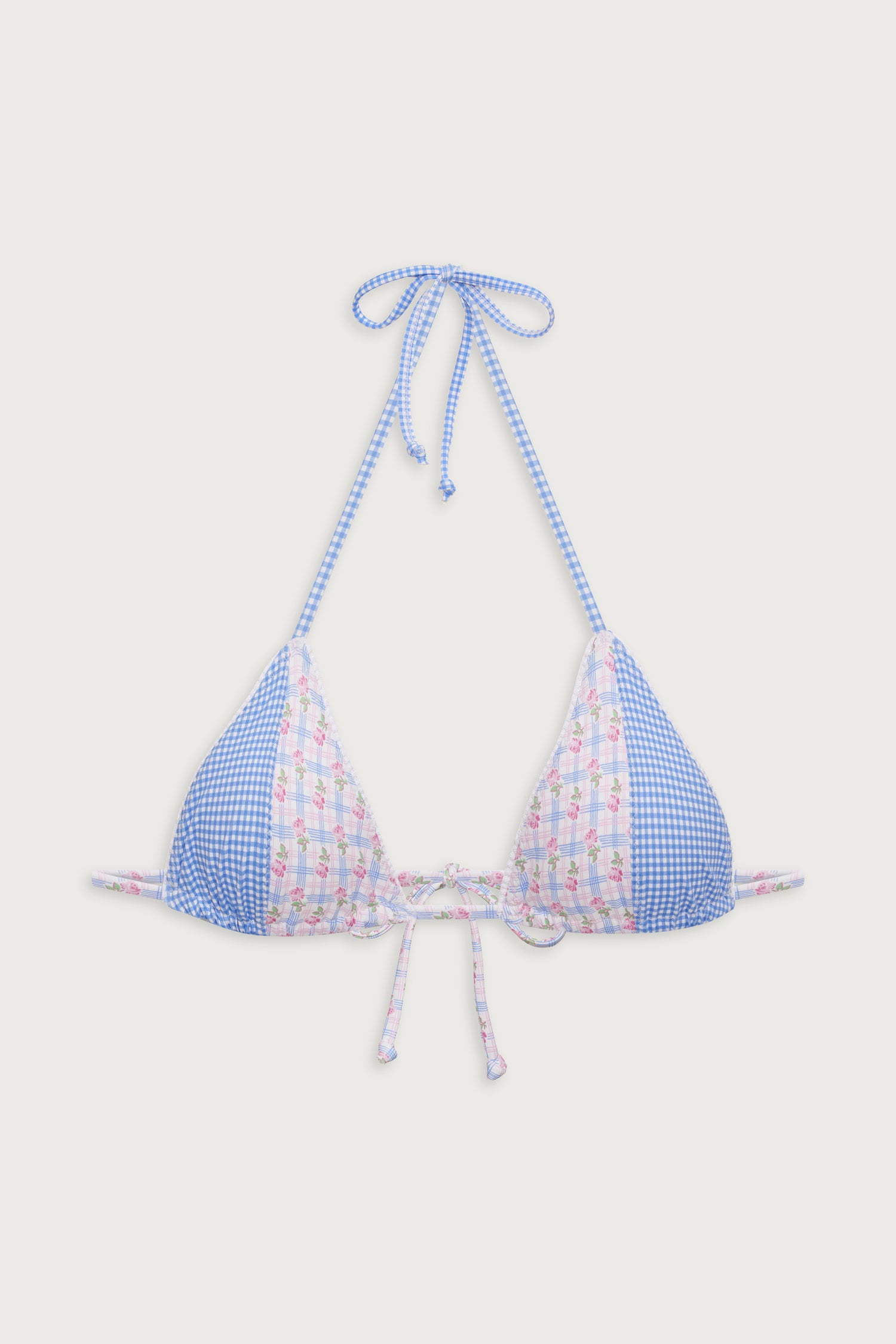 Coastal Micro Floral Bikini Top  Rose Picnic Ruffle