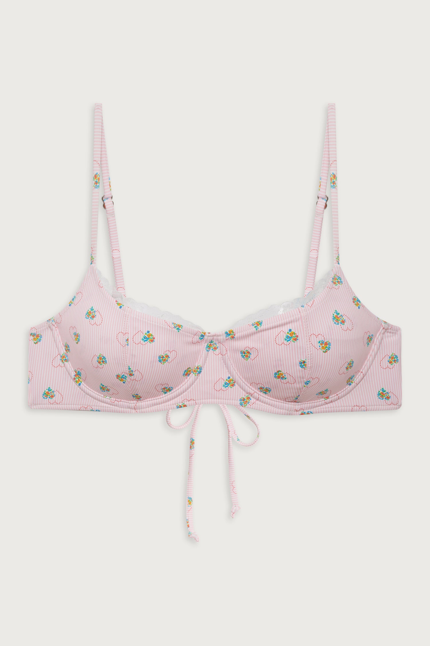 Cola Underwire Balconette Bikini Top  Sweetheart Stripe