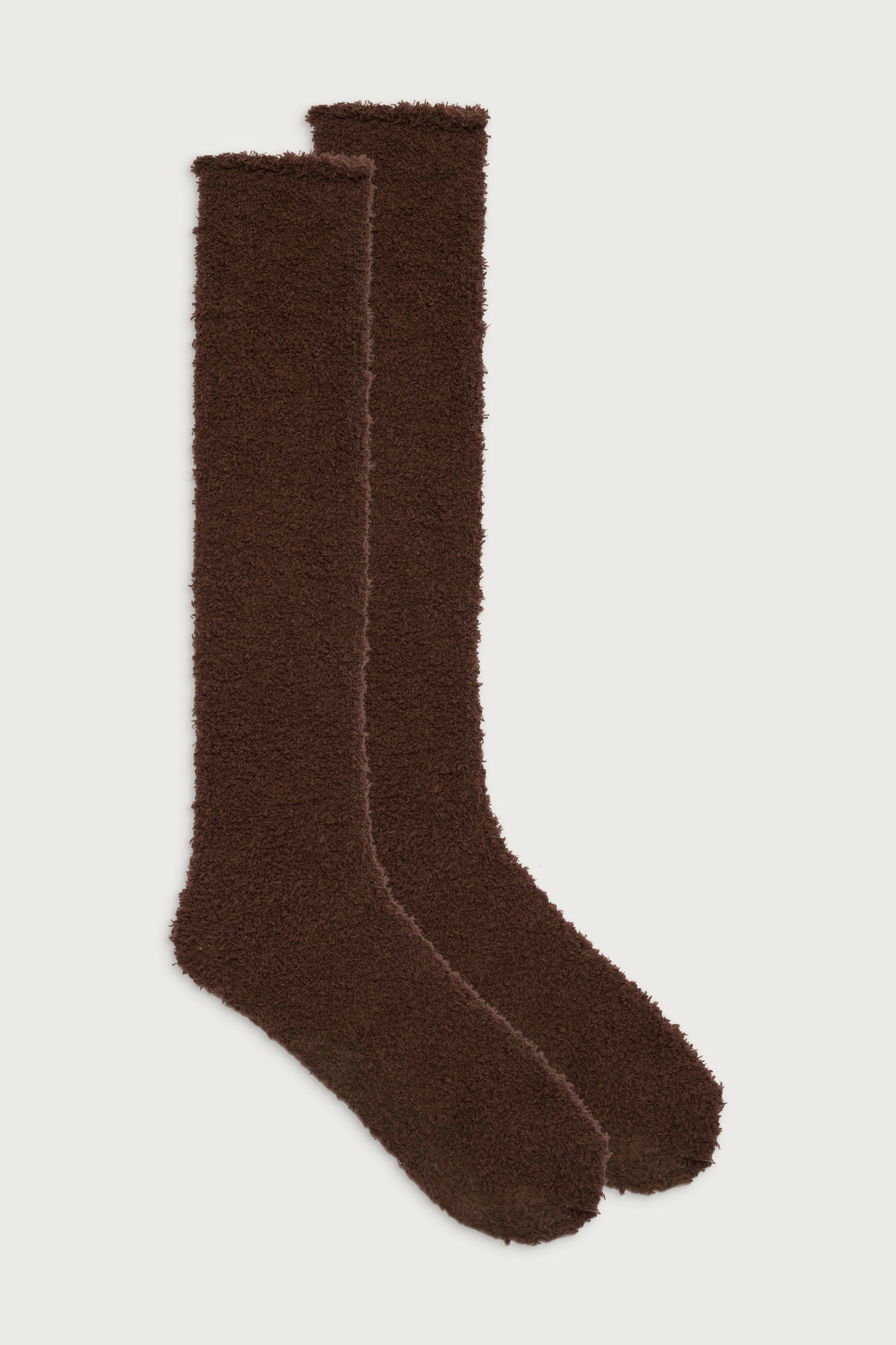 Cuddle Fuzzy High Socks  Chocolate Lily
