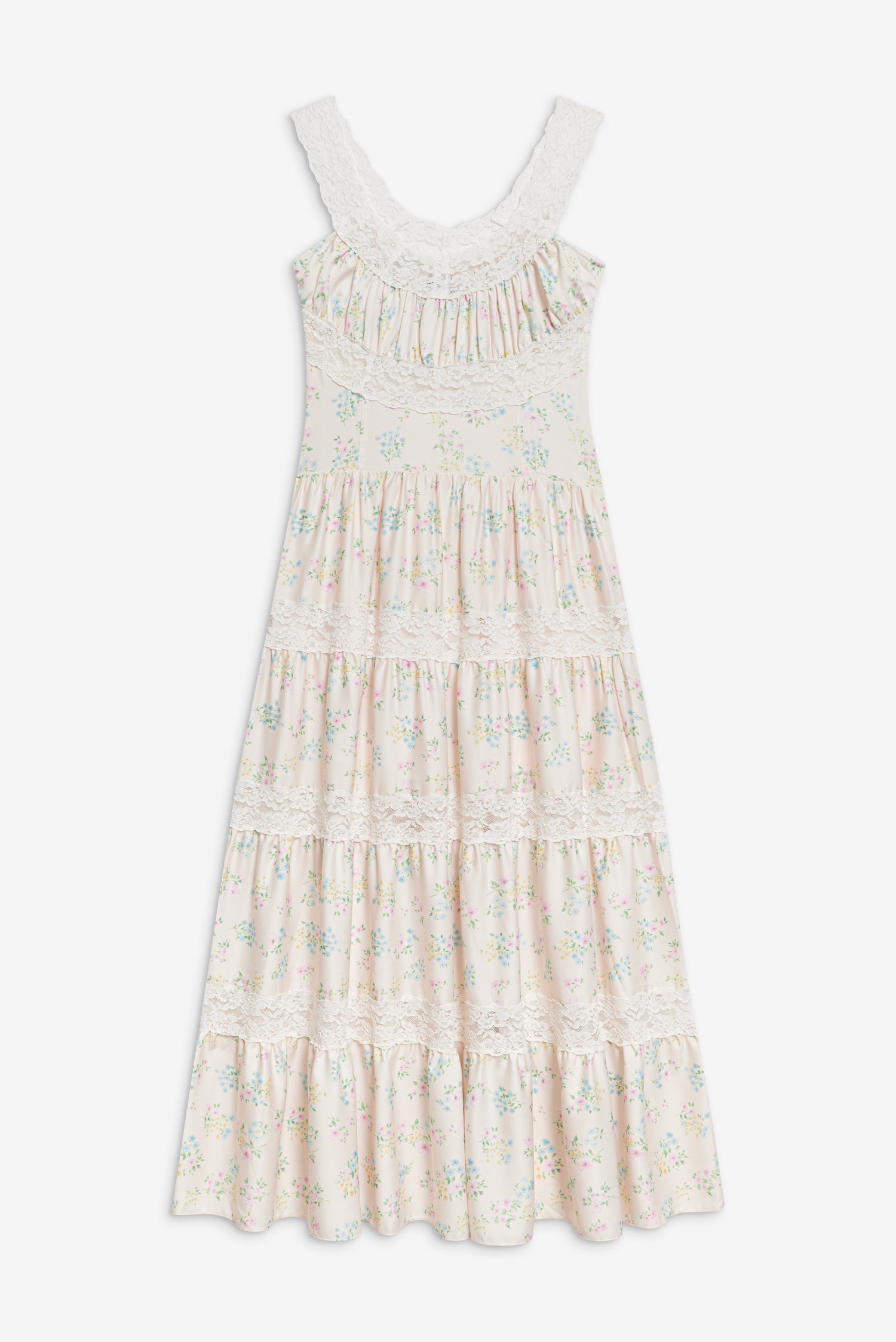 Dakota Floral Satin Maxi Dress  French Riviera