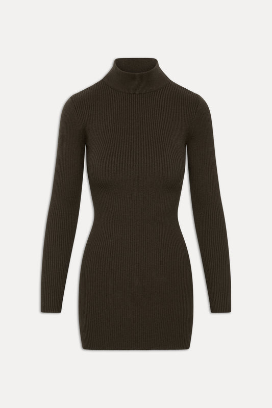 Date Night Knit Mini Dress - Chocolate Brown by Frankies Bikinis