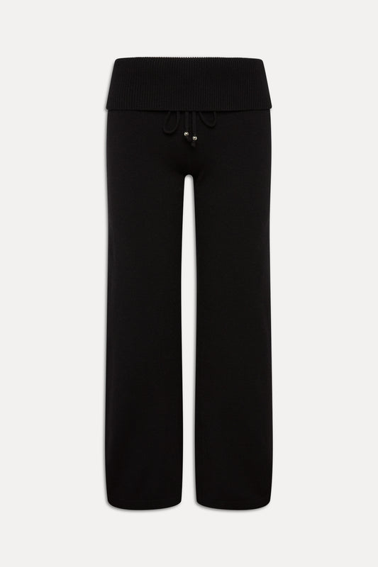 Dawson Knit Fold Over Pants - Black by Frankies Bikinis