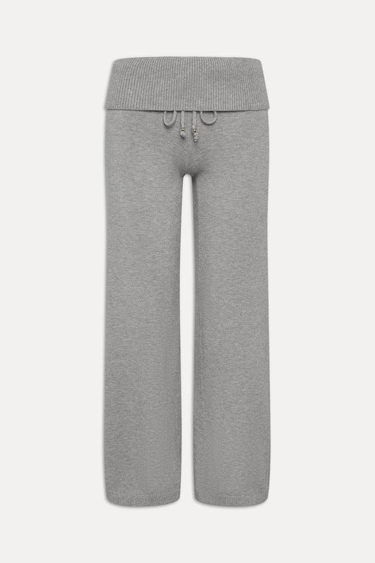 Dawson Knit Fold Over Pants - Cloud Cover by Frankies Bikinis