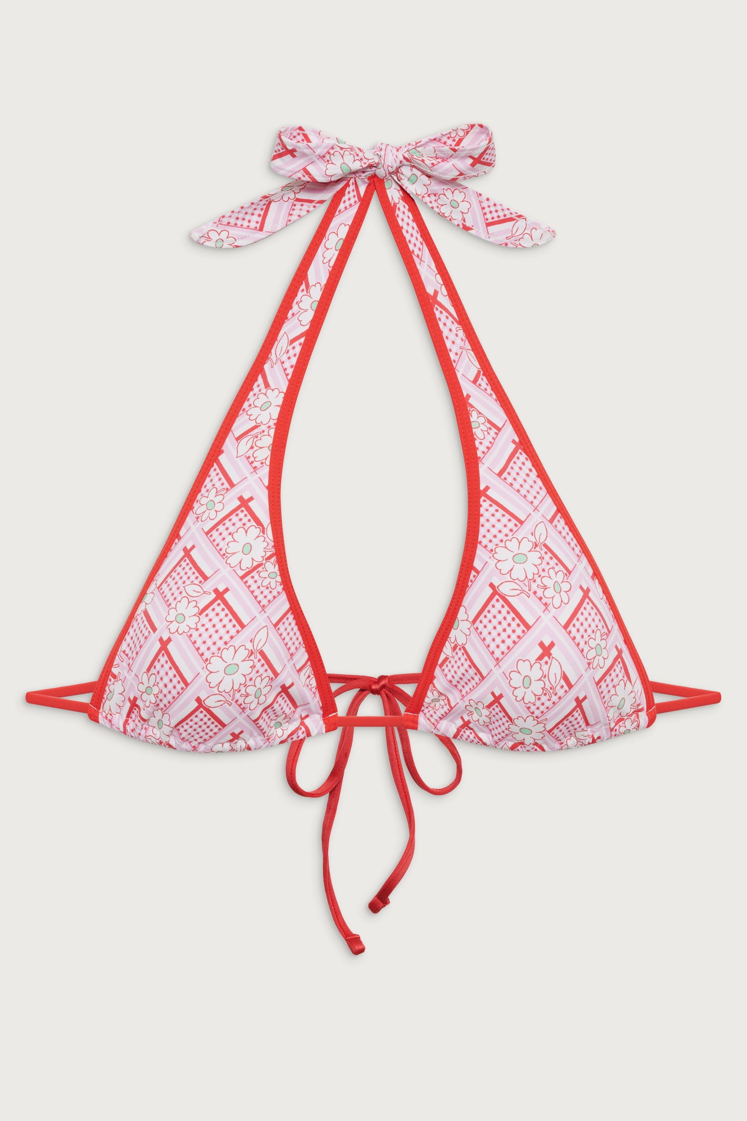 Diana Halter Floral Bikini Top  Red Rover