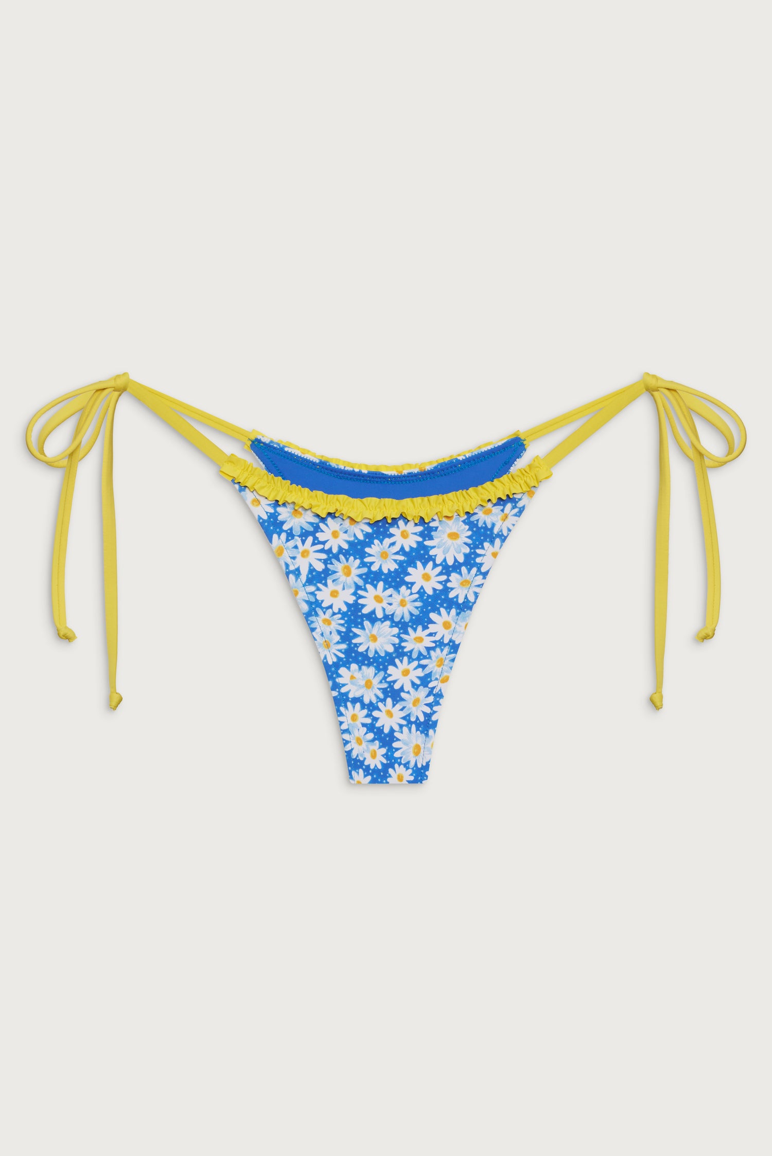 Divine Tie Side Skimpy Bikini Bottom  Blue Daisy