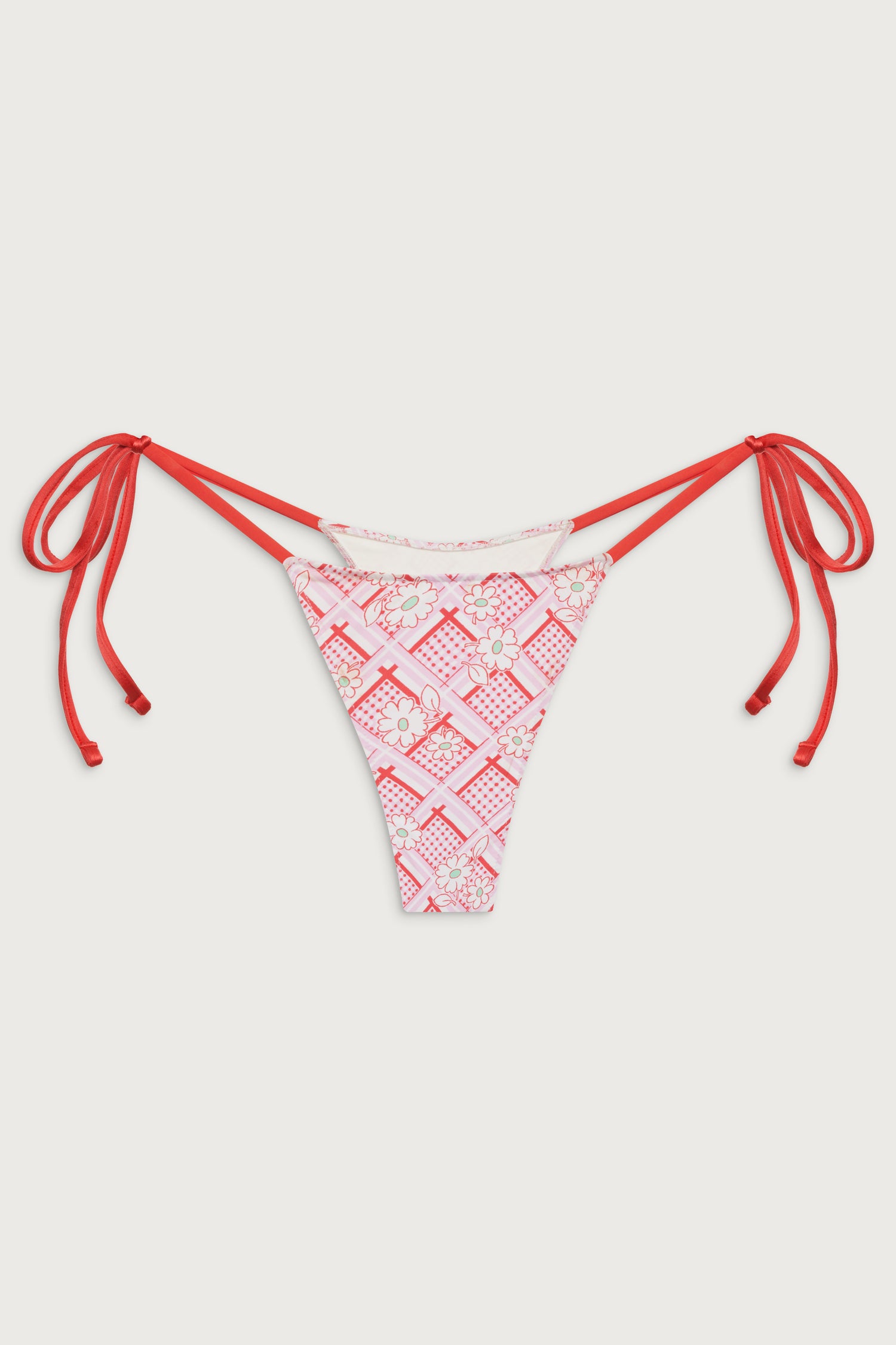 Divine Skimpy Floral Bikini Bottom - Red Rover