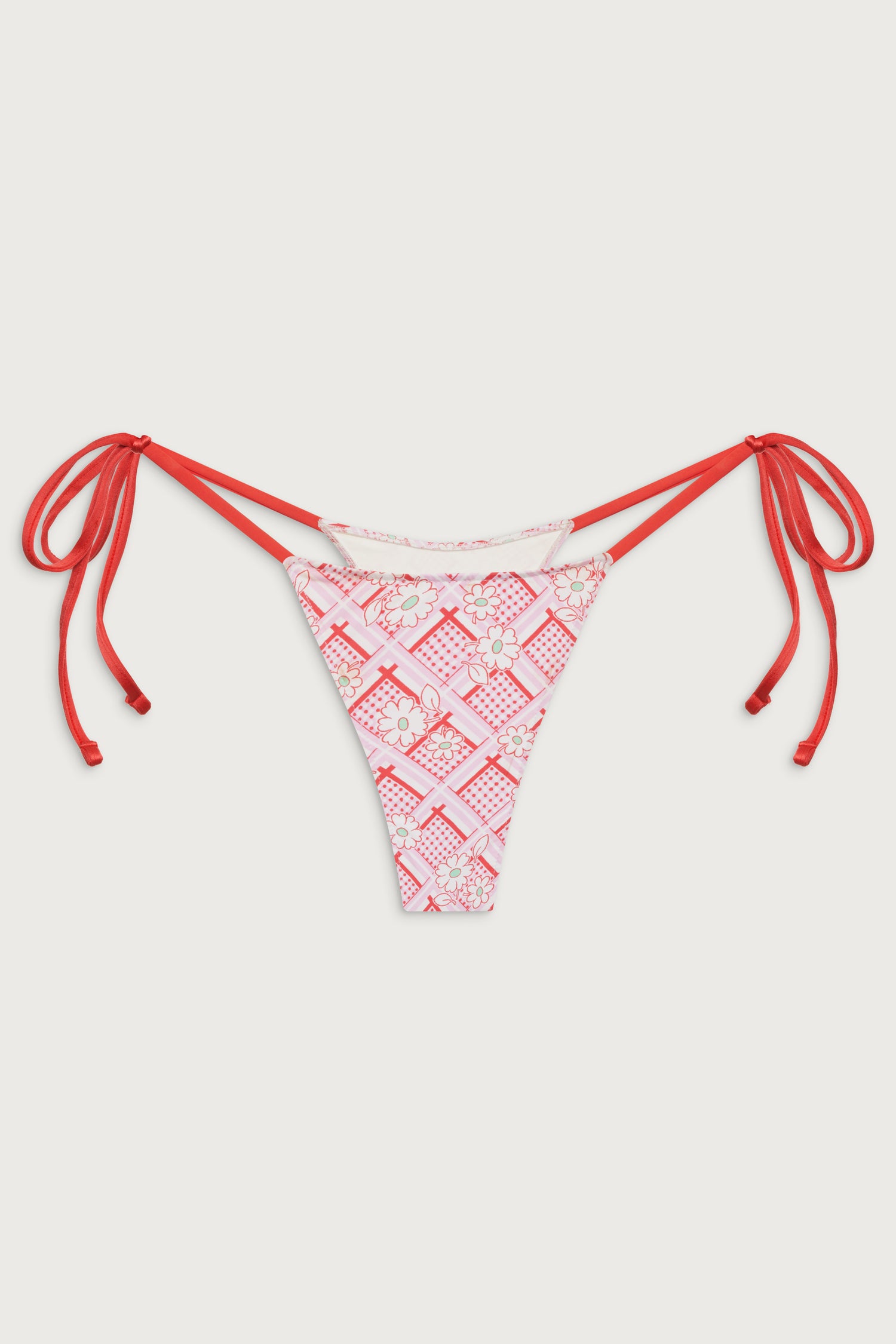 Divine Skimpy Floral Bikini Bottom  Red Rover
