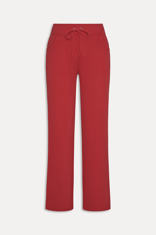 Emma Thermal Low Rise Pants - Strawberry Red by Frankies Bikinis