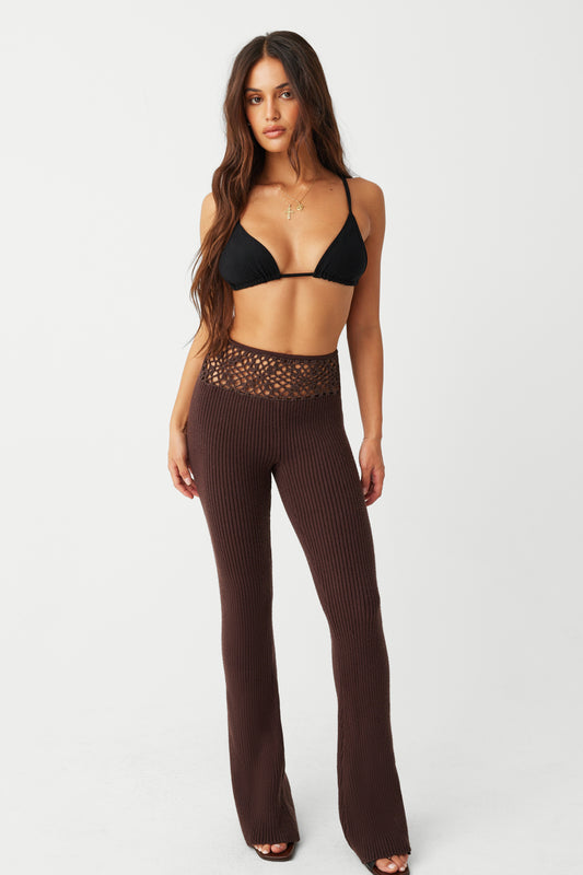 Product--Heaven Ribbed Cloud Knit Pant - Bourbon