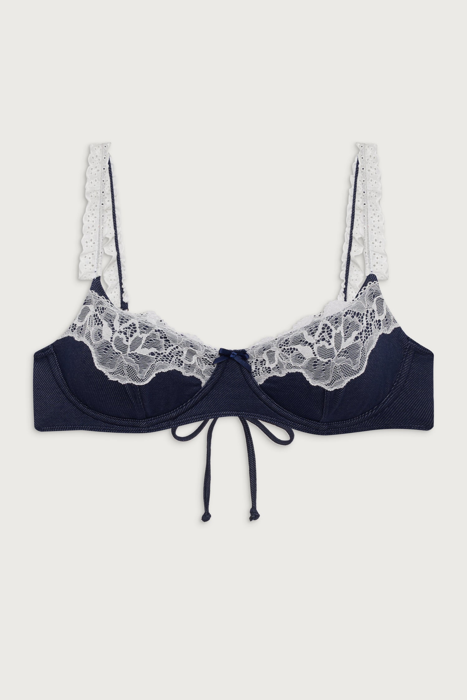 Ford Underwire Balconette Bikini Top  Blue Denim