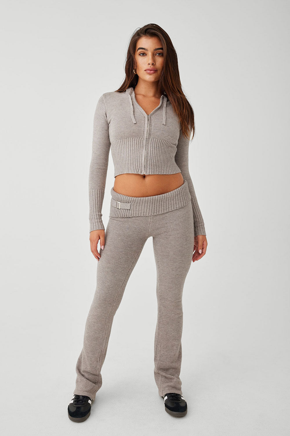 Fleur Cloud Knit Low Rise Pant  Heather Grey