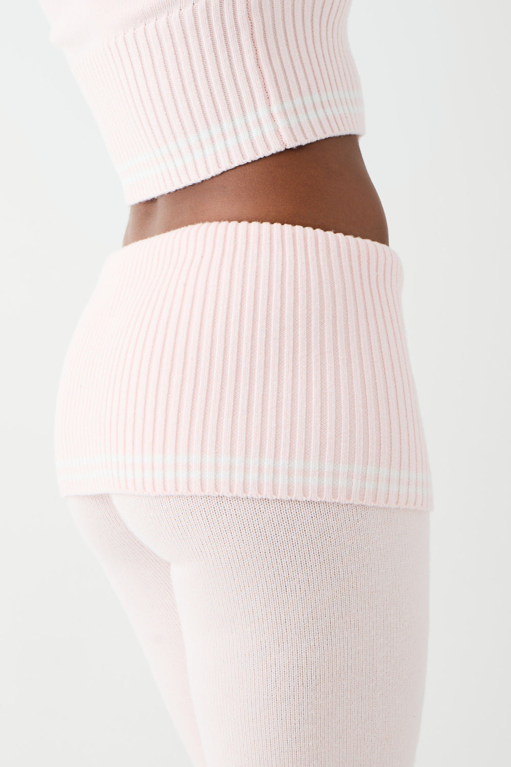 Aimee Cloud Knit Flare Pant - Rosebud Pink