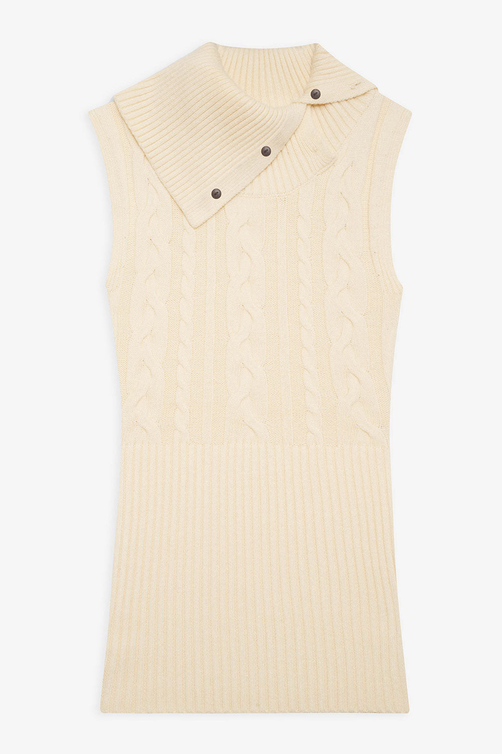 Axel Cable Cloud Knit Sleeveless Sweater  French Vanilla