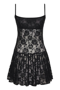 Carlotta Lace Mini Dress Black