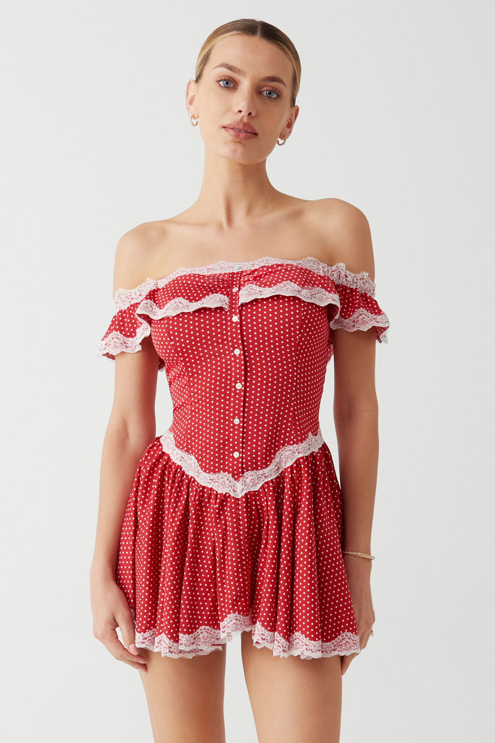 Charli Mini Dress - Scarlet Dot Charli Mini Dress - Scarlet Dot
