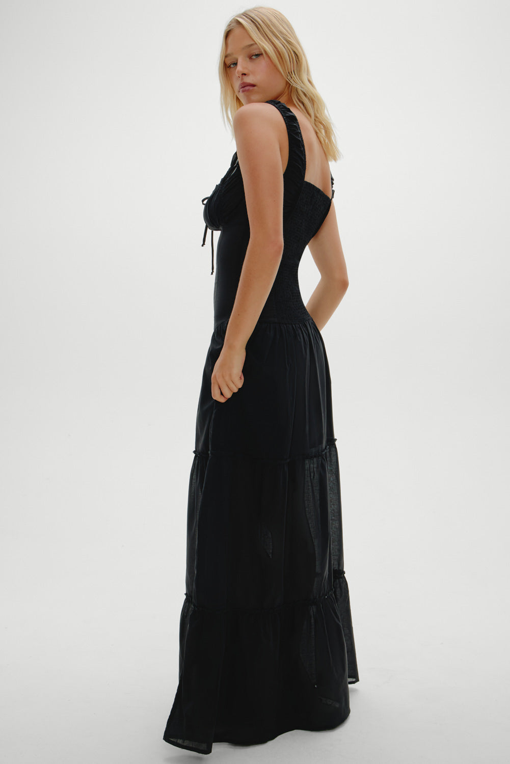 Christabelle Ruffle Maxi Dress  Black