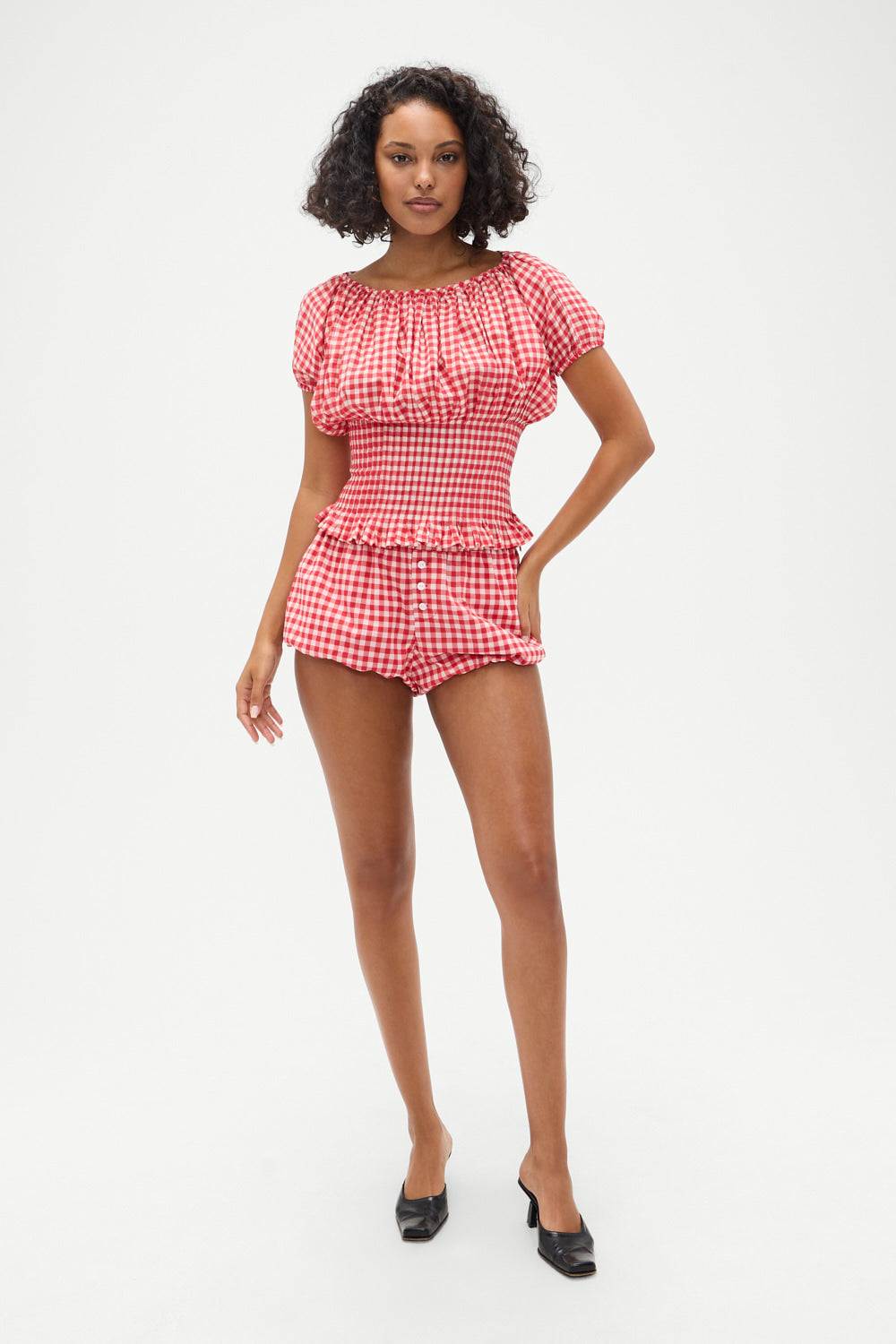 Cider Gingham Blouse   Cherry Gingham