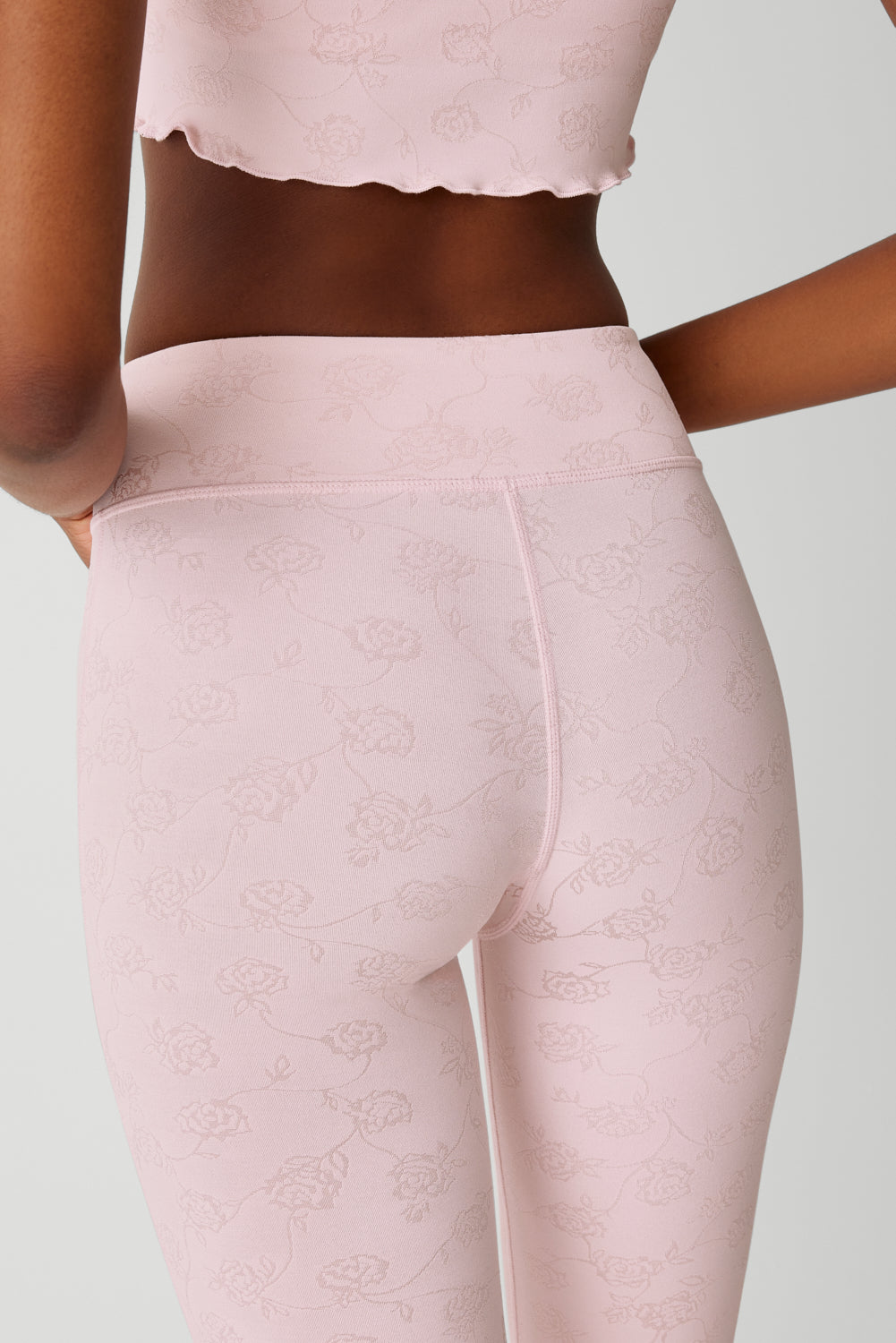 Clementine Low Waist Flare Legging  Pink Petals