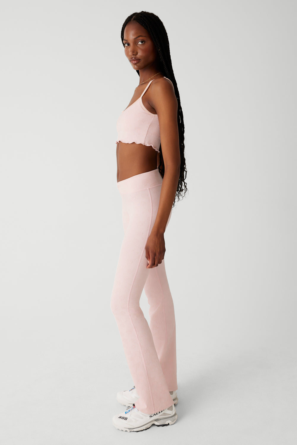 Clementine Low Waist Flare Legging  Pink Petals