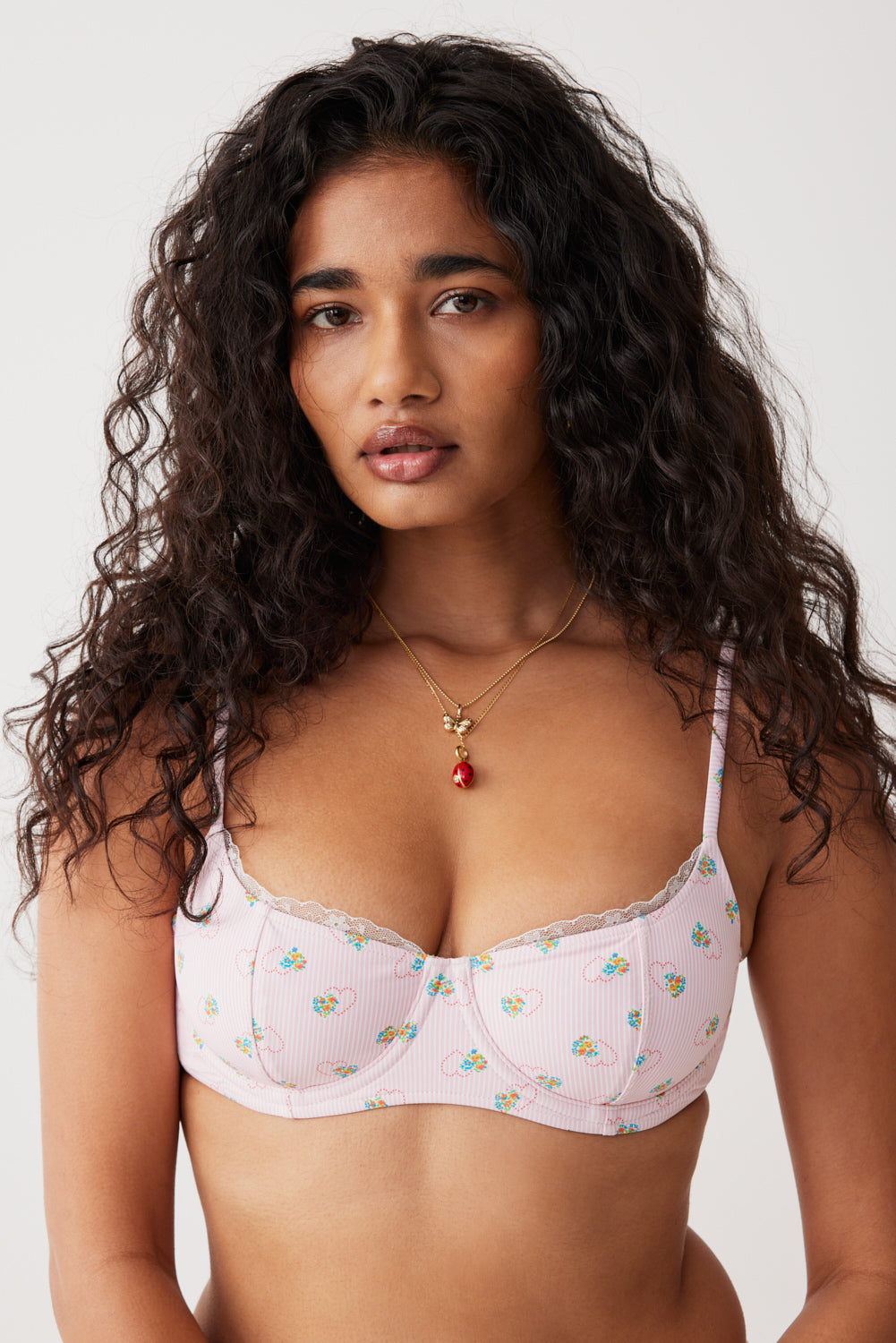 Cola Underwire Balconette Bikini Top  Sweetheart Stripe