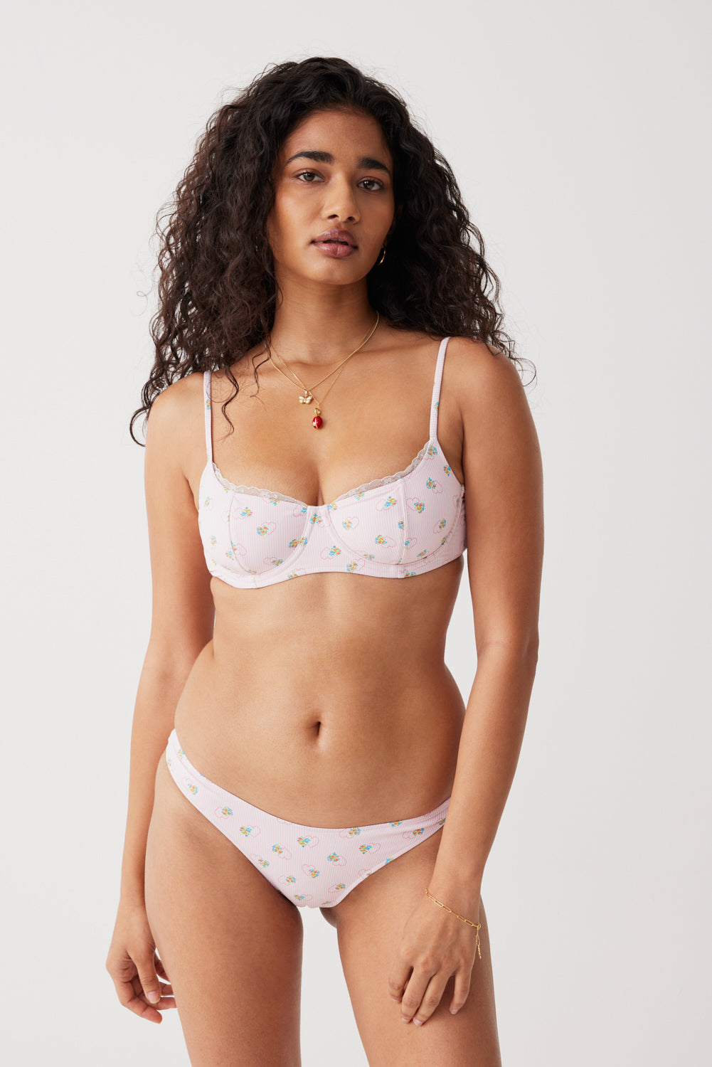 Cola Underwire Balconette Bikini Top  Sweetheart Stripe