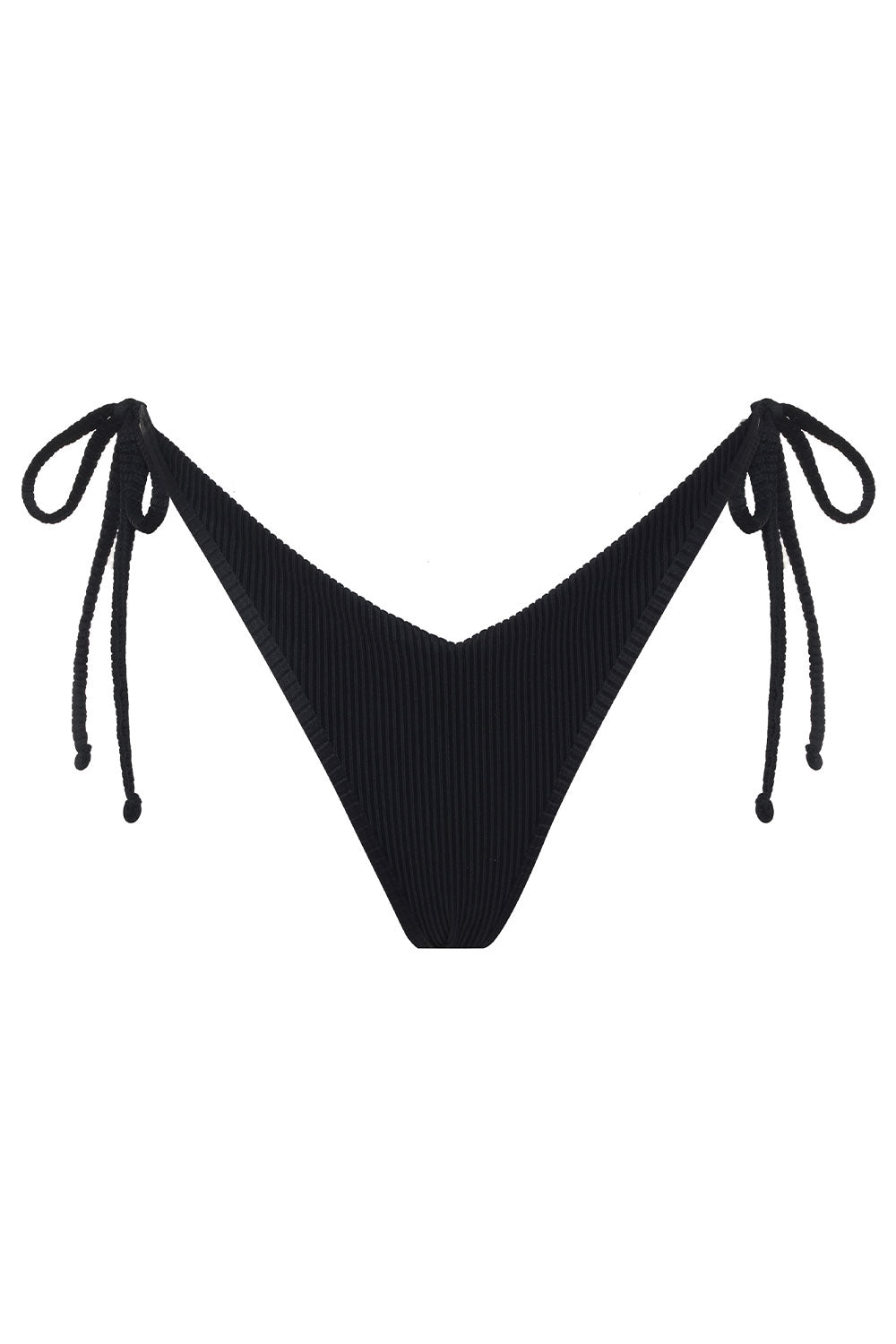 Connor Ribbed Cheeky Bikini Bottom  Black