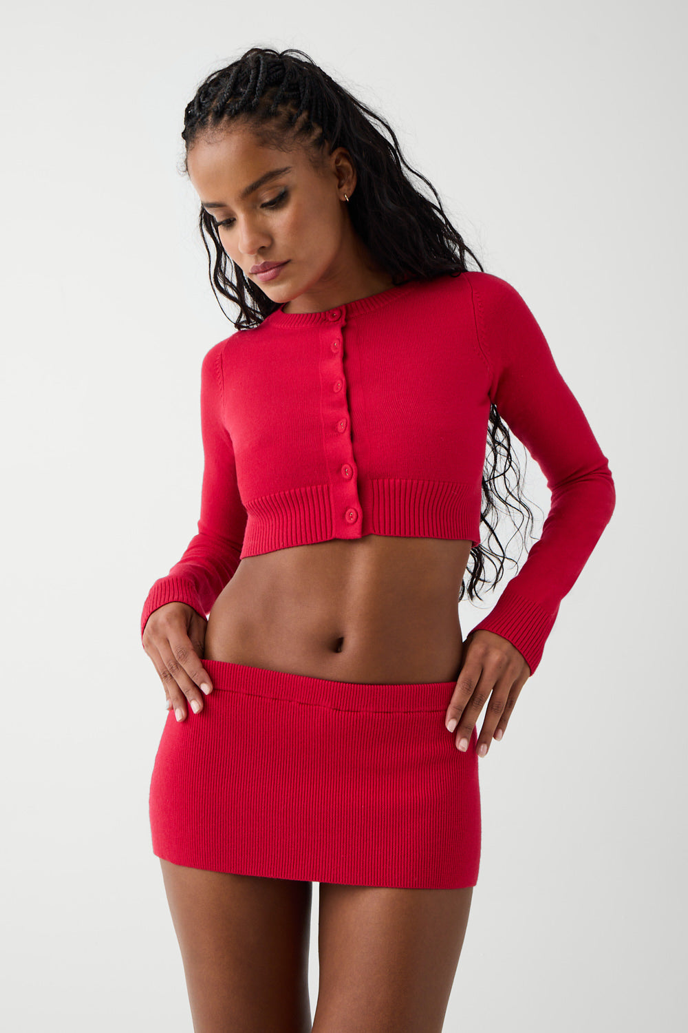 Marialla Cloud Knit Mini Skort  Burning Love