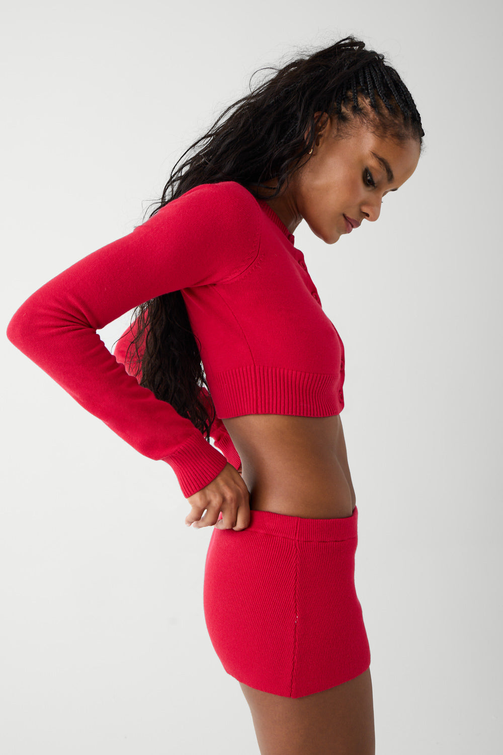 Marialla Cloud Knit Mini Skort  Burning Love