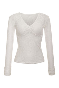 Day Lace Long Sleeve Shirt White