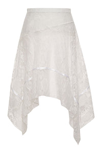Day Lace Midi Skirt White