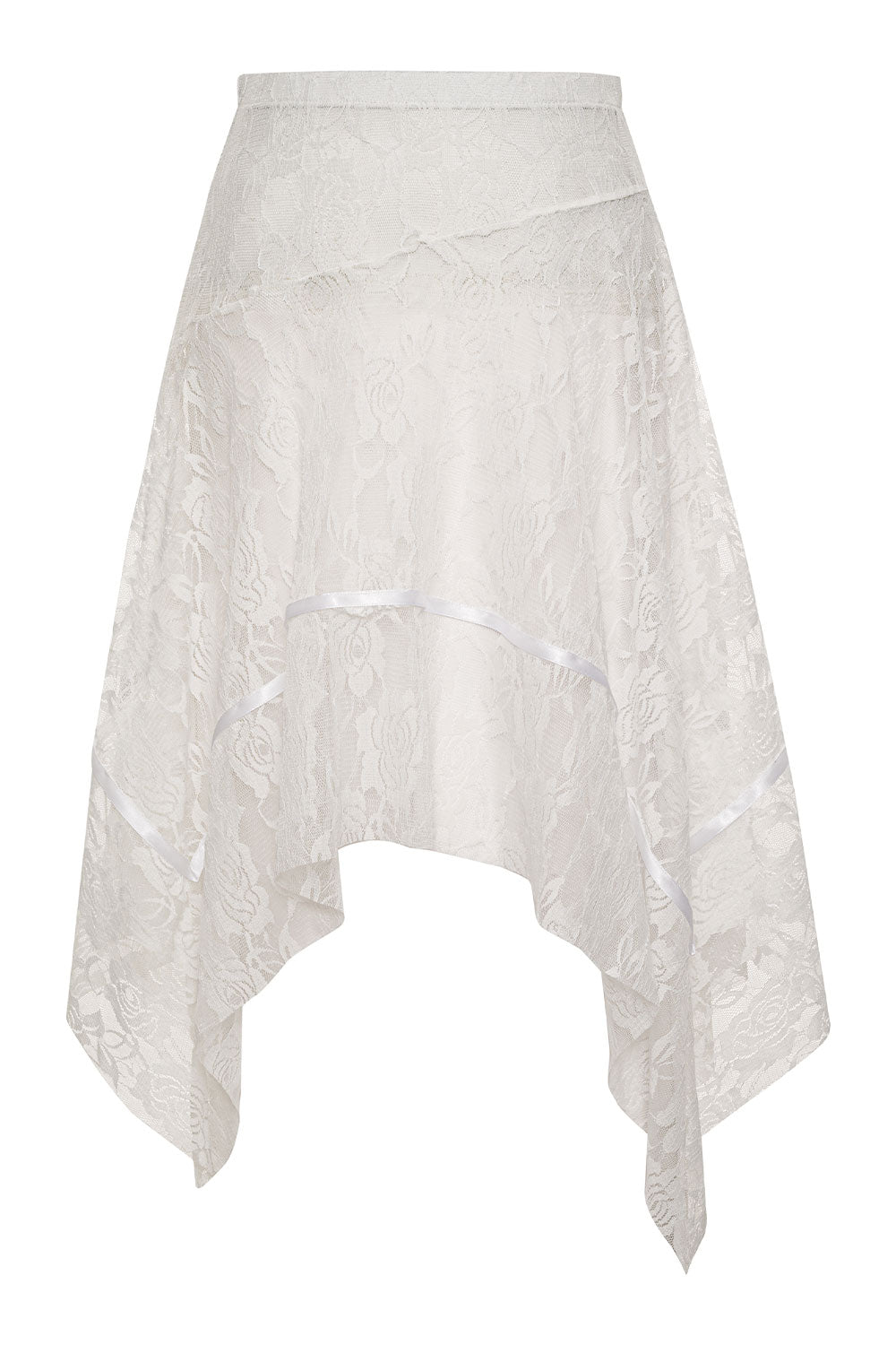 Day Lace Midi Skirt  White