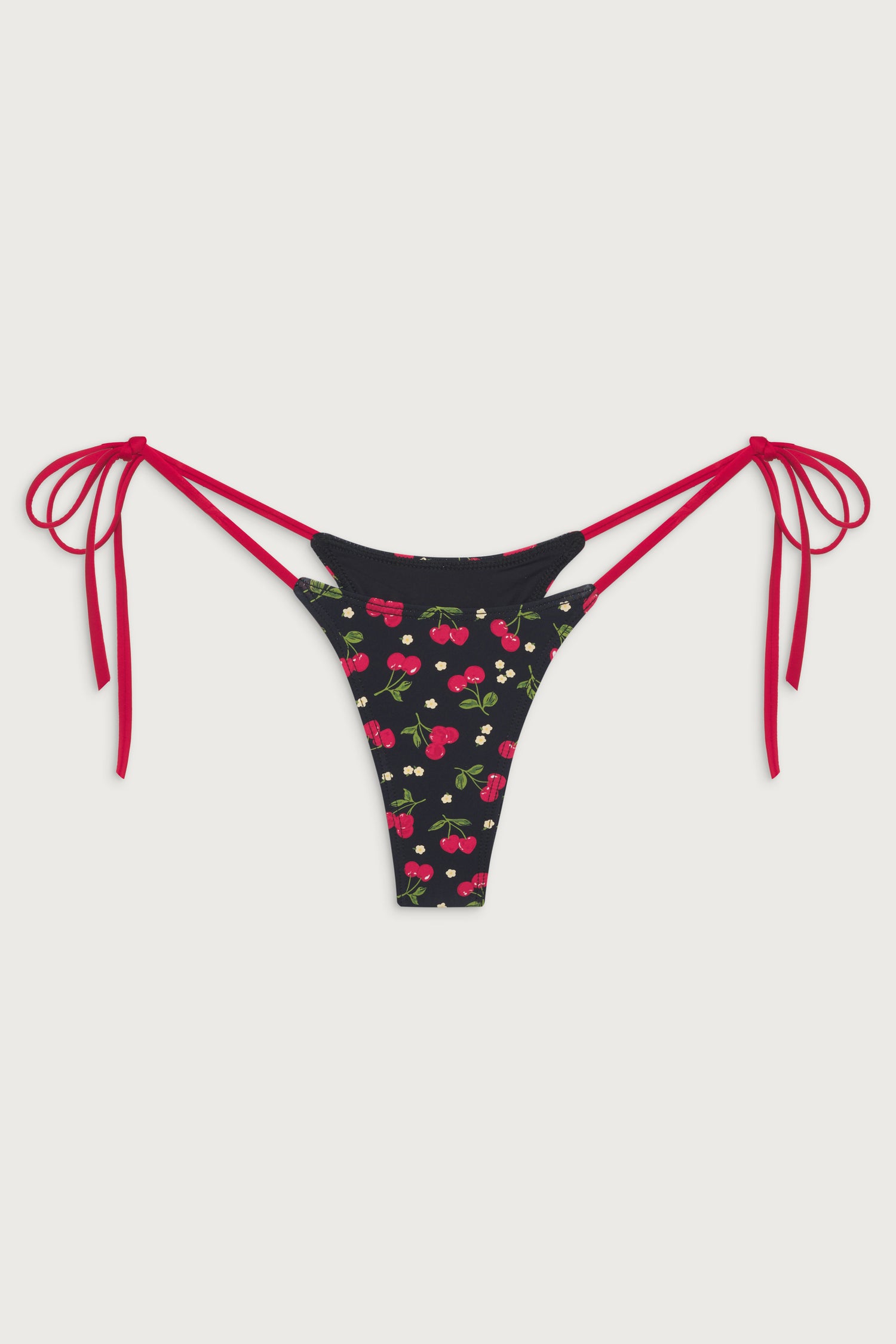 Divine Tie Side Skimpy Bikini Bottom  Cherry Hearts