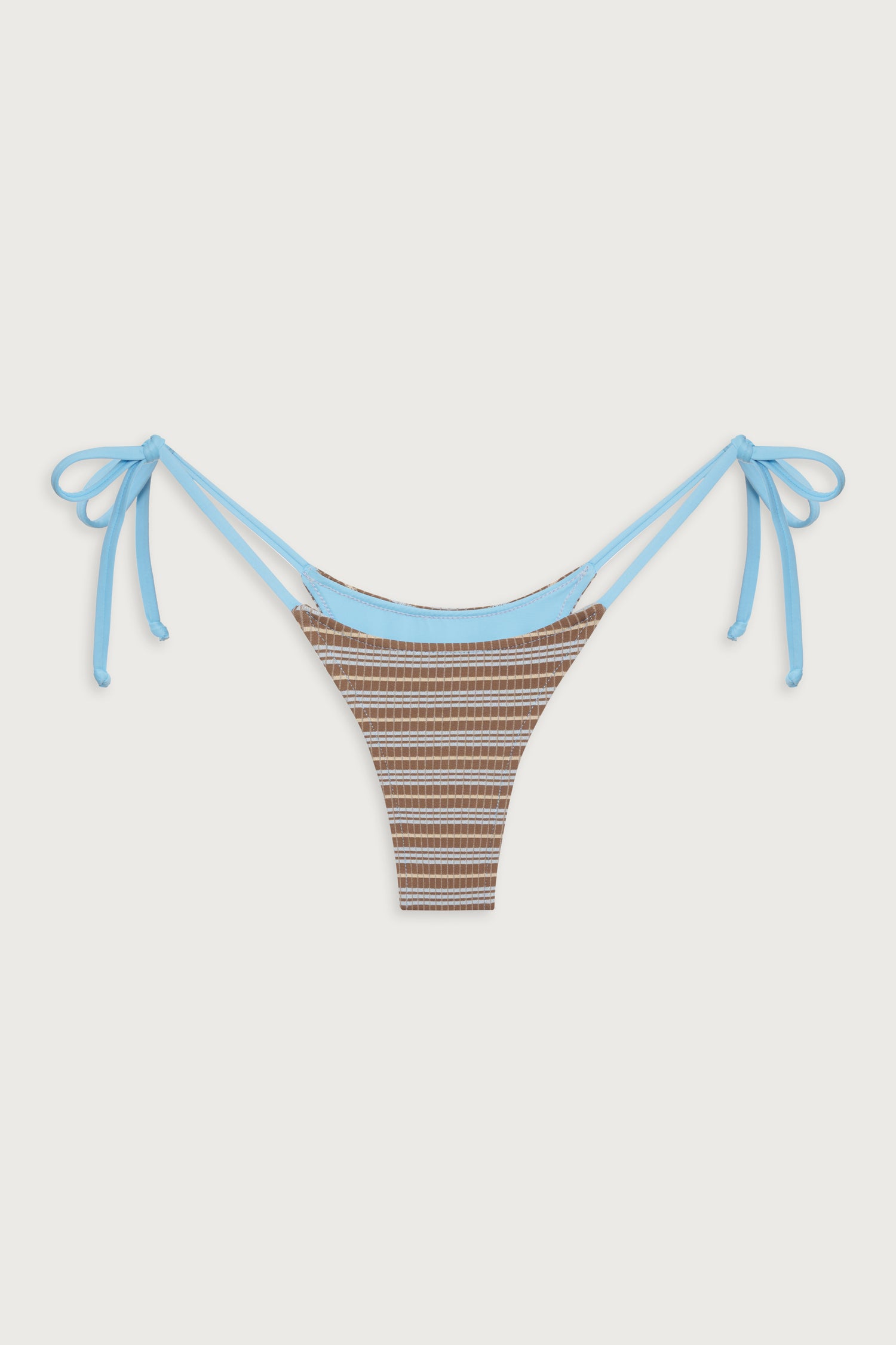 Divine Striped Skimpy Bikini Bottom  Ocean Stone